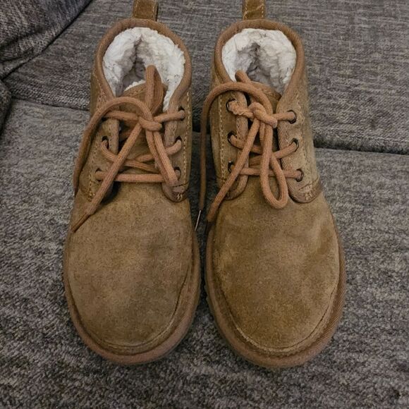 UGG Neumel Cozy Tan Suede Boots with Laces Size 5 - Picture 1 of 9